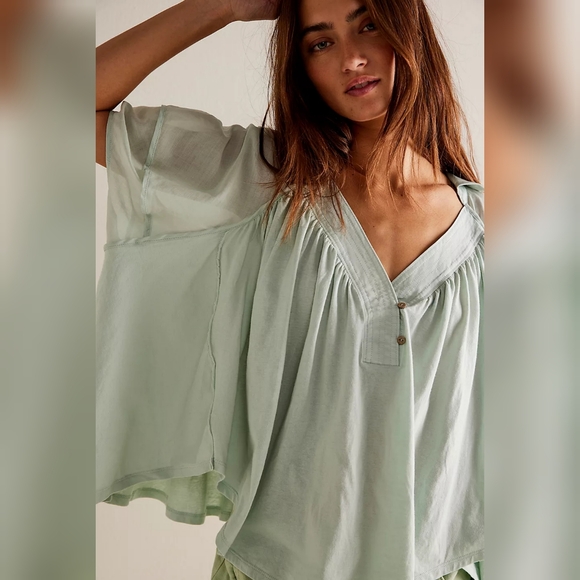 NWT Free People Sunray Bobydoll Top - Picture 3 of 4